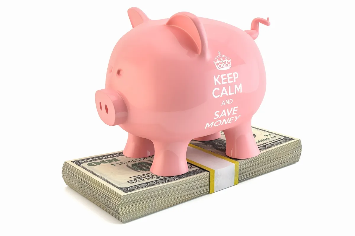piggybank, dollar, savings, banknote, fund, financial, finance, currency, money, save, piggy, pig, bank, banking, cash, business, isolated, symbol, wealth, inve