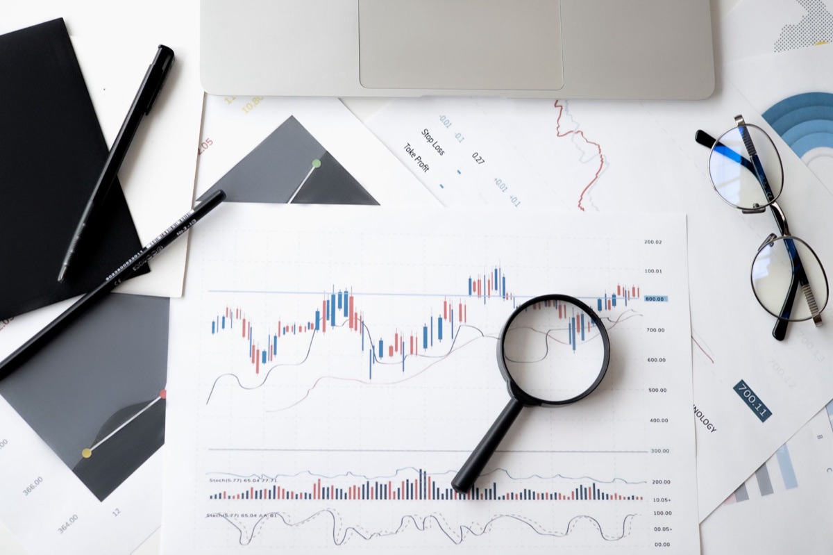 Digital spreadsheet with data for budget management